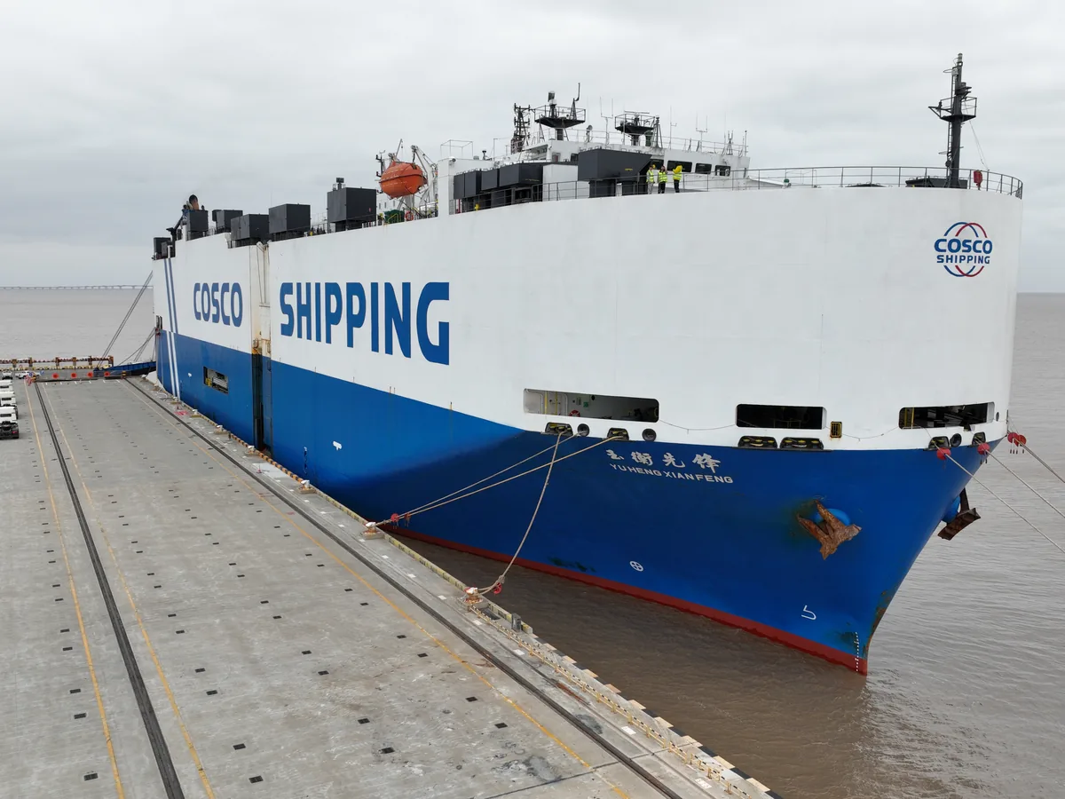 COSCO Shipping pure car carrier berthed at a Chinese port