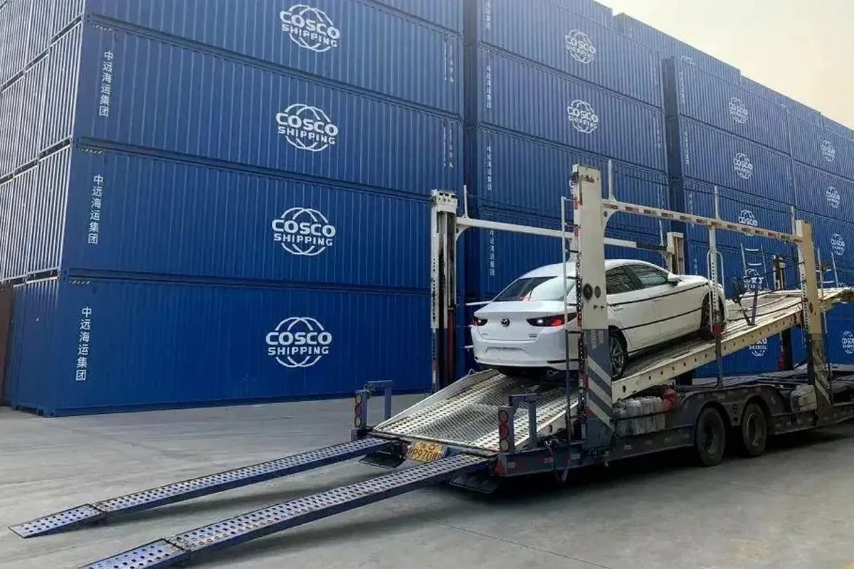 A unit moving to the port for loading — part of our day-to-day export operation in China.
